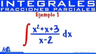 Integración por fracciones parciales  Ejemplo 1 División [upl. by Siegfried]