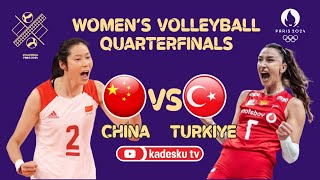 LIVE 🔴 TURKIYE VS CHINA  QuarterFinals  Paris 2024 Olympic Games Womens Volleyball  Score [upl. by Haakon]