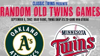 Twins Snap As 20Game Win Streak Oakland As vs Minnesota Twins 09062002 [upl. by Hirz]