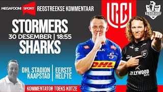 RadioRugby EERSTE HELFTE  STORMERS V SHARKS URC [upl. by Dnomyaw243]