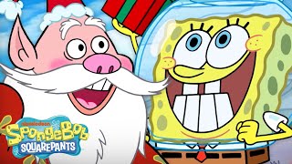 SpongeBob Delivers a Gift to Santa 🎅  quotSpongeBobs Road to Christmasquot in 10 Minutes  SpongeBob [upl. by Gnes189]