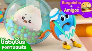 O EscondeEsconde do Burguinho e Amigos  Aventuras Alimentares  Desenho Infantil  BabyBus [upl. by Drahcir]