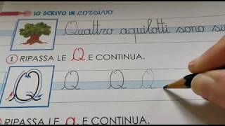 Impariamo a scrivere in corsivo la lettera Q in corsivo maiuscolo [upl. by Goda]