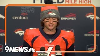 Jarrett Stidham reacts after first NFL win after replacing Russell Wilson in Denver [upl. by Lucilia180]