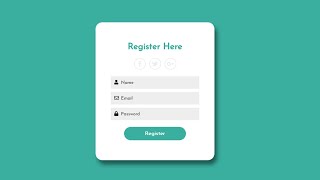 Registration Form Using HTML and CSS  Register Form Design [upl. by Paehpos873]