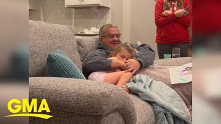 Watch the sweet moment this girl asks her grandpa to a daddydaughter dance l GMA [upl. by Eelrebmyk]