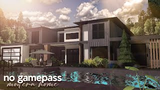 No Gamepass Modern Home  Roblox  Bloxburg House build  Speedbuild [upl. by Hsoj94]