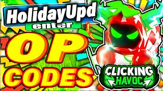 ALL NEW CLICKING HOVAC CODES HOLIDAY UPDATE ALL NEW SECRET OP ROBLOX CLICKING HOVAC CODES [upl. by Seltzer]