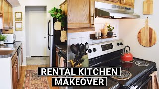 DIY KITCHEN MAKEOVER ✨ RenterFriendly Transformation For a Small Kitchen On A Budget [upl. by Swane]