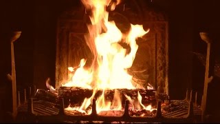 Bright Burning Yule Log Fireplace with Crackling Fire Sounds HD [upl. by Shanahan]