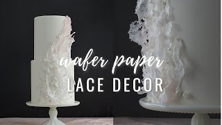 How to make wafer paper edible lace for cake decorating  Florea Cakes [upl. by Divaj]