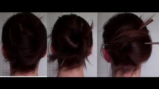 9 quick EASY amp PRETTY CHOPSTICK updos hairstyle howto tutorial  Vintagious [upl. by Aidul91]