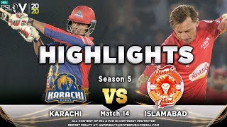 Karachi Kings vs Islamabad United  Full Match Highlights  Match 14  1 March  HBL PSL 2020 [upl. by Arimahs]