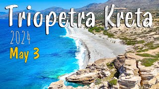 Crete Greece Triopetra Beach tour 4k drone shots Greece 2024 [upl. by Magill387]