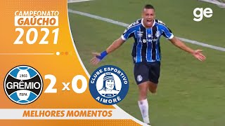 GRÊMIO 2 X 0 AIMORÉ  MELHORES MOMENTOS  5ª RODADA GAÚCHO 2021  geglobo [upl. by Anilet642]