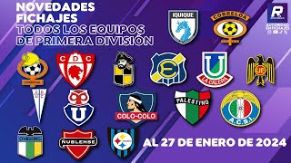 RESUMEN TODOS LOS REFUERZOS EN PRIMERA DIVISIÓN EN CHILE  Al 27 de enero de 2024 [upl. by Akirdnas]