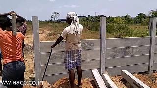 Installation of precast concrete fence post diy [upl. by Adaven]