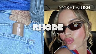 NEW RHODE SKIN Pocket Blush by Hailey BieberReview  Tutorial [upl. by Namqul890]