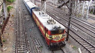 TRAIN over TRAIN  WAP4 over WAM4  KOPAR BRIDGE  Indian Railways [upl. by Marina]