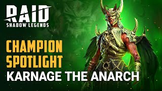 RAID Shadow Legends  Champion Spotlight  Karnage the Anarch [upl. by Balfore]