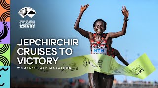 Triple half marathon crown for Jepchirchir  World Athletics Road Running Championships Riga 23 [upl. by Dame]