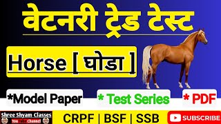 Veterinary Trade Exam Video  Horse Most Question  CRPF BSF SSB Veterinary Trade Test crpf [upl. by Airitac]