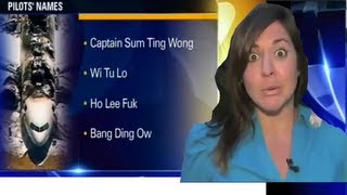 KTVU news anchor gets pranked by NTSB on Flight 214 pilot names [upl. by Nosdrahcir]