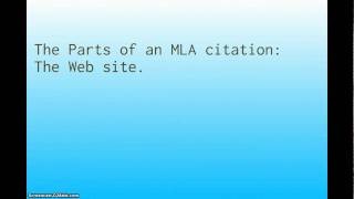 MLA 7th Edition Citation  Web site [upl. by Atnoved]