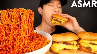 ASMR MUKBANG BLACK BEAN FIRE NOODLES amp POPEYES CHICKEN SANDWICH COPYCAT  COOKING amp EATING ASMR [upl. by Freedman]