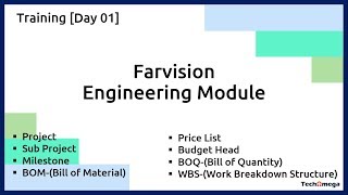 Engineering Module Training 1stday  BOQ BOM WBS RABILL  Farvision [upl. by Leinod]