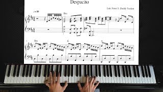 Despacito  Piano Tutorial Plus sheet [upl. by Dever]