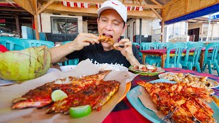 Famous Seafood in Bali 🦐 Grilled Fish  Shrimp at Jimbaran Beach  Bali Indonesia [upl. by Huan831]