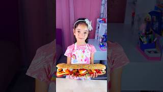 A girl makes delicious baguette with vegetarian schnitzel shorts viral food trends kids viral [upl. by Alywt]