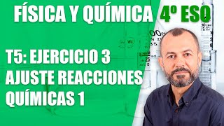 Reacciones químicas  Ajuste de reacciones  Ejercicio nº 3  Tema 5  Física y Química 4 ESO [upl. by Seigler928]