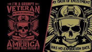 VETERAN TSHIRT DESIGN TUTORIAL  TShirt Graphic Design In Illustrator  Best TShirt Designs [upl. by Kinzer]