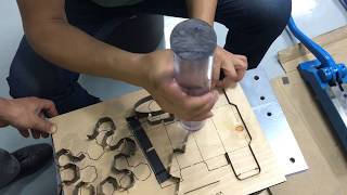 how to make cutting die board with laser cutting machine and auto blade bending machine [upl. by Naillimxam]