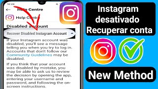 Como recuperar uma conta desativada do Instagram  Novo método 2025 [upl. by Ahsiemac]
