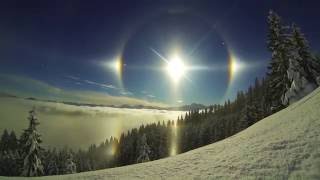 Epic Sun Dog Scene  5 Suns Weather Phenomenon [upl. by Valerian]