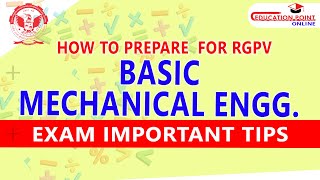 How to Prepare for RGPV Basic Mechanical Engineering  Exam Important Tips [upl. by Margetts]