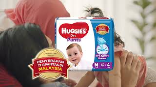 Huggies Dry Pants Baharu – Lampin Serapan Terpantas Di Malaysia dengan Teknologi Saluran Dry Xpert [upl. by Goodard]