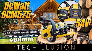 🔥THE POWERFULL Cordless Chainsaw DCM575N from DeWalt 😱  DeWalt DCM575N 400mm  Review amp Test [upl. by Eniretac]