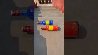 Breaking glass bottles on stairs Crushing Crunchy amp soft things shorts asmr satisfying [upl. by Niltiac]