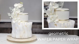 Geometric Angled Wafer Paper Wrap Cake Using Sugar Lace Mats with Fondant Cake Decorating Tutorial [upl. by Myna206]