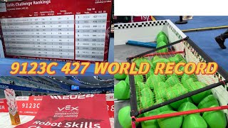 VEX OVER UNDER 427 SKILLS  NEW WORLD RECORD 9123C [upl. by Mairam]