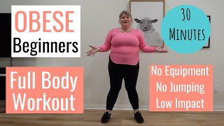 PLUS SIZE Full body Workout  Obese Beginner Workout Low Impact  No Equipment  No Jumping [upl. by Cullin]