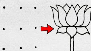 How To Make A Lotus Drawing Easy  How To Draw A Lotus Flower Very Easy Step by step [upl. by Picardi]