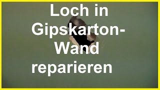 Loch in Gipskarton reparieren  Rigipswand reparieren  Rigips ausbessern [upl. by Liagibba]