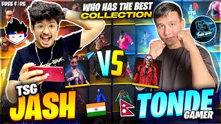 Tsg Jash Vs Tonde Gamer 😱  Richest Collection🤑 Versus Between Nepal amp India Garena Free Fire [upl. by Sher]