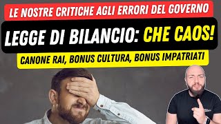 📣 LEGGE DI BILANCIO 2024 novità e critiche SENZA GIRI DI PAROLE [upl. by Assehc108]