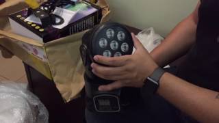 ♠️🔬 Unboxing Moving Head Wash 7 Leds de 12W quadriled pequeno leve e potente [upl. by Onaimad288]